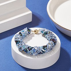 Toho japanisches Saat- und Bunte Malerei-Perlenarmband mit Messing-Magnetverschlüssen&nbsp;BJEW-MZ00036-03