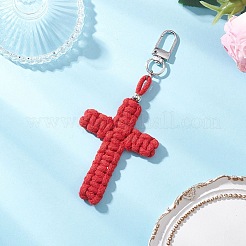 4 pendentif décoratif en fils de coton croisés&nbsp;HJEW-TA00398
