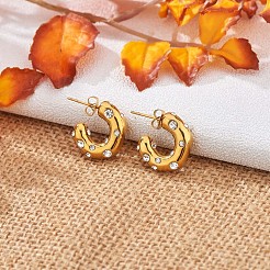 Aretes en forma de C con circonitas cúbicas&nbsp;JE944A