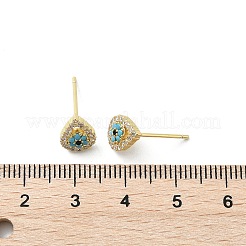 Messing Micro Pave klare Zirkonia Ohrstecker&nbsp;EJEW-A128-02G
