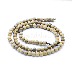 Brins de perles en bois de camphre naturel&nbsp;WOOD-P011-09-6mm