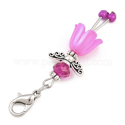 6 pendentif décoratif en alliage et verre en forme d'ange&nbsp;HJEW-JM04208-02