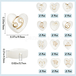24 Stück 12 Stile natürliche weiße Muschelperlen&nbsp;BSHE-SP0001-01