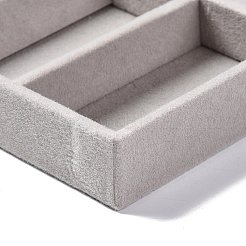 Bandejas de joyería de terciopelo rectangulares de 3 rejilla&nbsp;ODIS-O005-01A