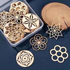 70pcs 7 cabochons en bois de style&nbsp;WOOD-LS0001-18