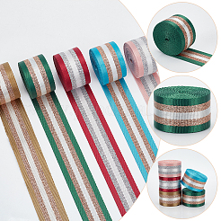 10 Yards 5 Farben Filigranes Polyester-Streifenband&nbsp;OCOR-WR0001-22