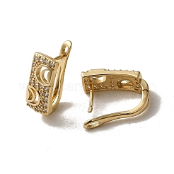 Créole en laiton avec micro pavé de zircons cubiques&nbsp;EJEW-L271-10KCG-01