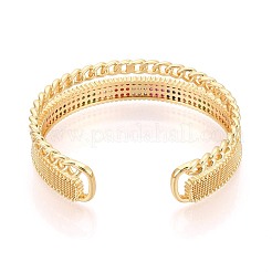 Armreifen aus Messing mit Mikropavé und Zirkonia und Strass für Damen&nbsp;KK-T079-65G