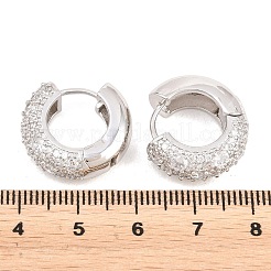 Messing Micro Pave klarer Zirkonia Creolenohrring&nbsp;EJEW-Z164-14P