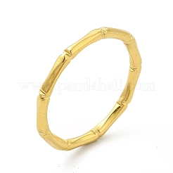 Bague en bambou plaquée sous vide PVD en acier inoxydable 304 pour hommes et femmes&nbsp;RJEW-A013-01G