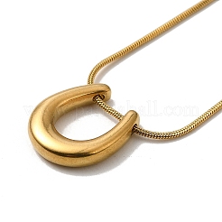 304 colliers à pendentif en forme d'arche en acier inoxydable avec chaînes serpent rondes&nbsp;NJEW-H024-03G