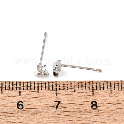 Messing Micro Pave klare Zirkonia Stern Ohrstecker&nbsp;EJEW-L278-06P