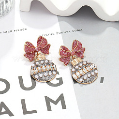 Boucles d'oreilles pendantes en alliage de zinc et strass&nbsp;FS-WG792C8-02