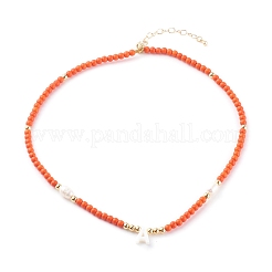 Colliers pendentif initiale coquillage naturel&nbsp;NJEW-JN03405