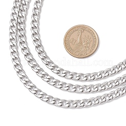 304 Edelstahl Cuban Link Kette 3 Schicht ot Halsketten für Frauen Männer&nbsp;NJEW-JN05483