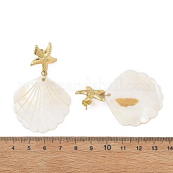 Ohrstecker mit natürlicher Süßwassermuschelmotiv&nbsp;EJEW-JE07408