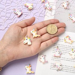 40 Stück 5 Stile Einhorn-Anhänger aus undurchsichtigem Harz&nbsp;RESI-CJ0002-83