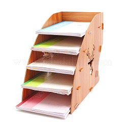 5-Slot-Montage-Desktop-Papier-Organizer aus Hirschholz&nbsp;ODIS-WH0026-28