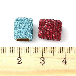 Perles en laiton pavées d'argile strass&nbsp;KK-P305-07A-G