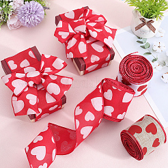 10 m Polyesterband mit Herzaufdruck zum Valentinstag&nbsp;SRIB-CY0001-01A
