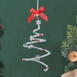 Décoration pendentif en perles de verre pour sapin de Noël&nbsp;HJEW-JM04478
