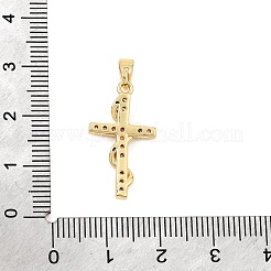 Pendenti in zirconi cubici trasparenti in micro pavè di ottone&nbsp;CU-CBA2A11-02G