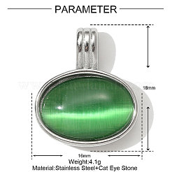 Katzenaugenanhänger aus 304 Edelstahl&nbsp;CE-OY001-39P