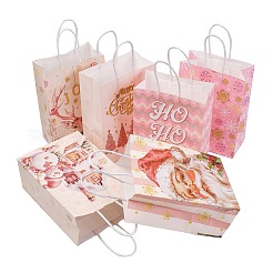 Weihnachtsbedruckte rechteckige Papiertüten mit Griffen&nbsp;CARB-D016-04