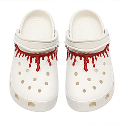 4 Stück Halloween-Schuhkettendekoration aus PVC mit Bluttropfen und Eisenringen&nbsp;NJEW-SC0001-60