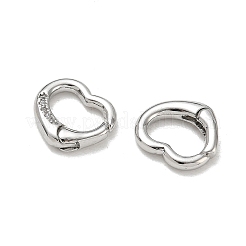 Latón micro pavimenta claro cubic zirconia anillos de compuerta de resorte&nbsp;CU-CBA9234-23P