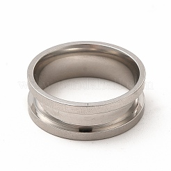 Anlaufgeschützte geriffelte Fingerringfassungen aus Edelstahl 201&nbsp;STAS-P323-13P
