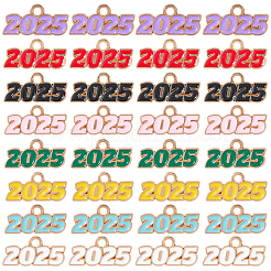 48 Stück 8 Farben Legierung Emaille Anhänger&nbsp;ENAM-SP0001-03