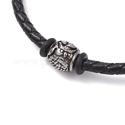 Bracciali di corda di pelle intrecciato &nbsp;BJEW-JB11387-04