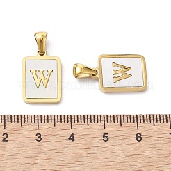 Pendentifs en forme de coquillage pavé en acier inoxydable 304 avec placage ionique (IP)&nbsp;STAS-G327-01G-W