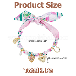 Collares de bufanda de poliéster con estampado de flores para mujer&nbsp;NJEW-HS00027