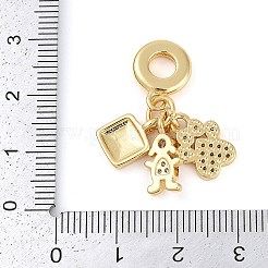 Gestellplattierte europäische Anhänger aus Messing mit kubischem Zirkonia&nbsp;KK-P287-17G