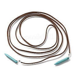 Halsketten mit Kegelanhänger aus synthetischem Türkis im Bohème-Stil für Damen&nbsp;NJEW-G158-02