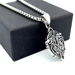 Collares con colgante de dragón vikingo nórdico de acero inoxidable 304 para hombres y mujeres.&nbsp;QO1478
