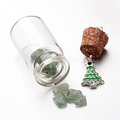 Natürliche grüne Aventurin Perlen Wunsch Flasche europäisch baumeln große Loch Anhänger&nbsp;PALLOY-JF00157-02