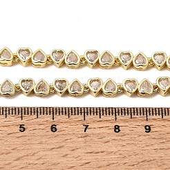 Tennis-Halsketten aus Messing mit Mikropavé-Fassung aus Zirkonia in geometrischer Form&nbsp;NJEW-C121-02A-G