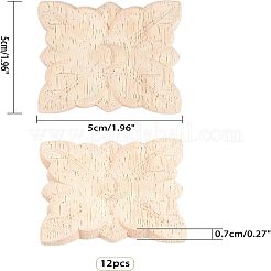 Artisanat d'applique onlay sculpté en bois massif naturel&nbsp;WOOD-FH0001-35