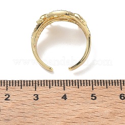 Anillos abiertos de latón con micro pavé de circonita cúbica&nbsp;CU-CBAEC29-04G