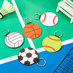 5 Stile Sport Thema PU-Leder Schlüsselanhänger&nbsp;SJEW-TA0001-06