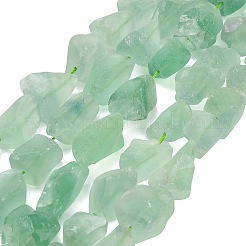 Rohe raue natürliche grüne Fluoritperlenstränge&nbsp;G-A322-B09-01