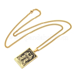 Colliers pendentifs de tarot en acier inoxydable 304&nbsp;NJEW-A026-01G-03