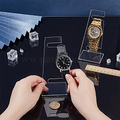 L-förmige Acryl-Einzeluhrenständer&nbsp;ODIS-WH0086-089B-01