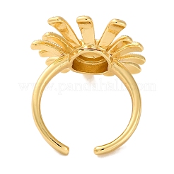 Offene Manschettenringe aus Messing mit Blumenmuster für Damen&nbsp;RJEW-S242-11G