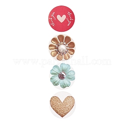 3d Blumen- und Herzmuster-Rollenaufkleber&nbsp;X-DIY-B031-05