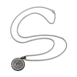 Colliers avec pendentif constellation en acier inoxydable rétro mandala 201 pour femmes et hommes&nbsp;LS-NJEW-M223-01I