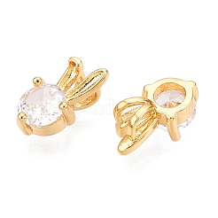 Messing micro pave klar zirkonia charme&nbsp;KK-T073-24G